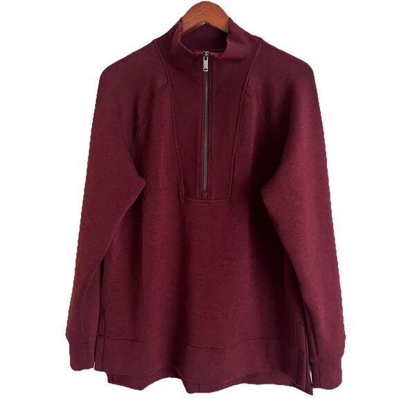 SPANX Tops - Spanx AirEssentials Half Zip sweatshirt in the color Plum Berry Size M